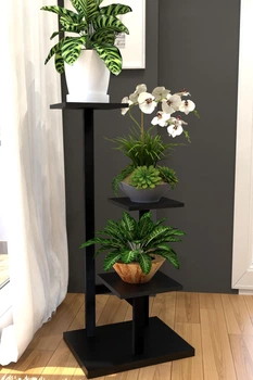 Подставка для цветов в стиле лофт EcoLoft Элара DSP-1279-5 Черный