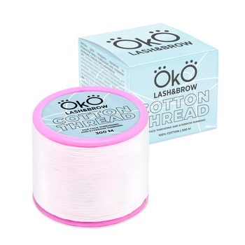 Нитка для тридінгу обличчя та розмітки брів OKO Lash&Brow Cotton Thread, 300 м
