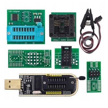 USB міні програматор CH341A 24 EEPROM 25 Flash з набором перехідників та кліпсою