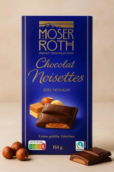 Шоколад із лісовими горіхами та нугою Moser Roth молочний 150 г