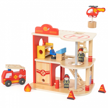 Drewniany garaż Viga Remiza Straży Pożarnej 14 elementów (6971608448010)