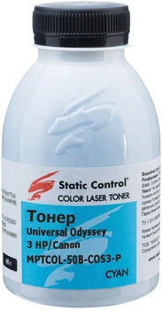 Тонер Static Control универсальный Odyssey HP/Canon 40 г Cyan (MPTCOL-40B-COS3-P)