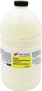 Тонер Static Control универсальный Odyssey HP/Canon 1 кг Yellow (MPTCOL-1KG-YOS3-P)