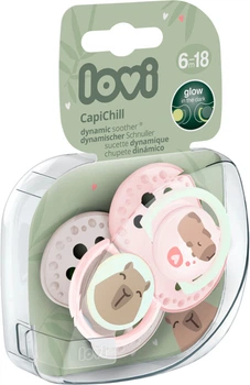 Пустышки Lovi CapiChill силиконовые динамические 6-18 месяцев 2 шт (22/933girl)