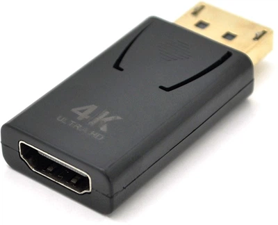 Переходник VEGGIEG DH-4 Display Port (папа) на HDMI (мама) поддержка 4K *2K, Black, Пакет (YT19647)