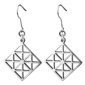 Жіночі сережки steel diamonds(ромбики)