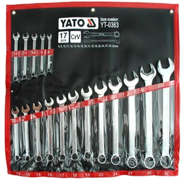 Zestaw kluczy kombinowanych Yato 8-32 mm 17 sztuk (YT-0363)