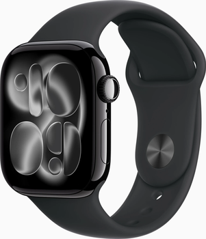 Смарт-годинник Apple Watch Series 11 GPS + Cellular 42mm Aluminium Case with Black Sport Band S/M Jet Black (MF834)