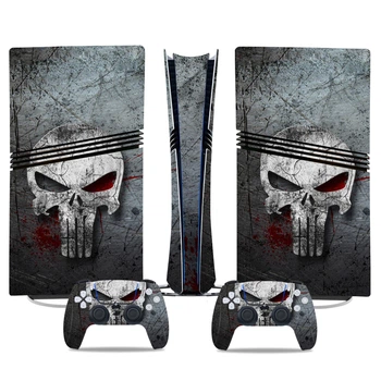 Виниловые наклейки Punisher на PS5 Pro / геймпад DualSense / глянцевую часть игровой консоли Sony PlayStation 5 Pro / Skin