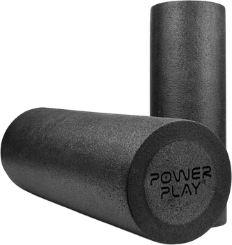 Гладкий масажний ролик PowerPlay 4021 Fitness Roller Чорний (PP_4021_Black_(30*15))