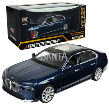 Машина метал BMW I7 БМВ синя 1:24 світло звук 22*6,5*8см (68283A(B)