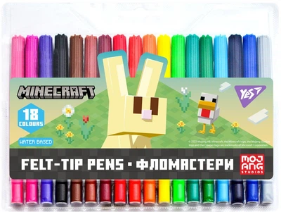 Фломастеры YES Minecraft.Spring 18 цветов (5056574457851)