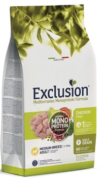 Полнорационный сухой корм Exclusion Adult Chicken Medium Breed с курицей для взрослых собак средних пород 12 кг
