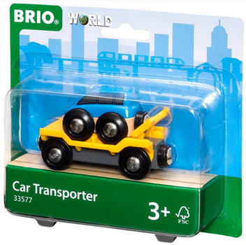 Залізниця Brio 33577 Вагон - автовоз з машинкою (7312350335774)