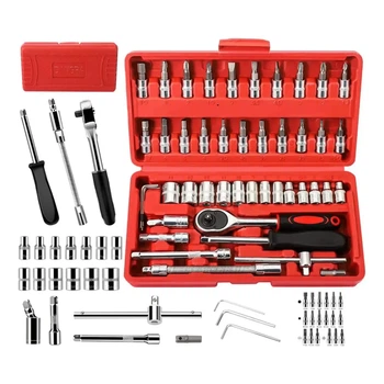 Набір Інструментів автомобільний Piece Tool Set на 46 Ручних Інструментів у Пластиковому Кейсі