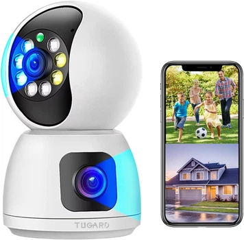 Wi-Fi IP-камера 2 Мп, двойной объектив, 1080p, ночное видение, двусторонняя связь