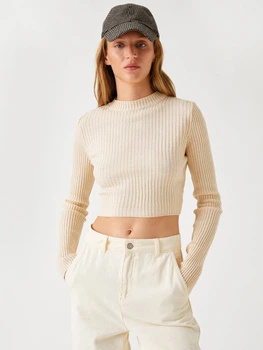 Джемпер женский Koton 3WAK90067HT 2XL Песочный (8683351537597)