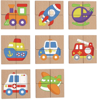 Drewniane puzzle - układanka magnetyczna Viga Pojazdy 50723 (6934510507237)