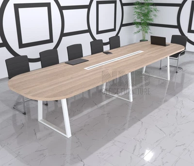 Стіл для переговорів Mister Loft Анталія 550*80 на 16-18 осіб Дуб Сонома Світлий - Білий (57741107)
