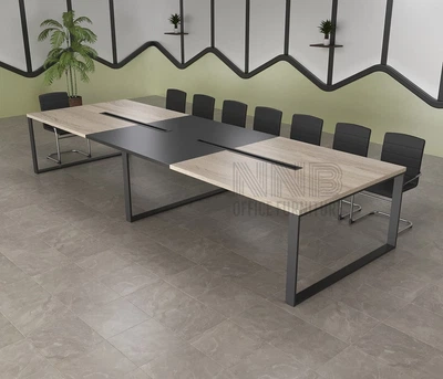Стіл для переговорів Mister Loft Аскольд FL 500*110 на 16-18 осіб Дуб Сонома Світлий - Чорний (55810479)
