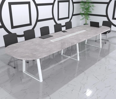 Стіл для переговорів Mister Loft Анталія 550*170 на 20-22 осіб Бетон - Білий (57741287)