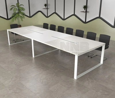 Стіл для переговорів Mister Loft Аскольд FL 600*100 на 20-22 осіб Скандинавське Біле Дерево - Білий (55810700)