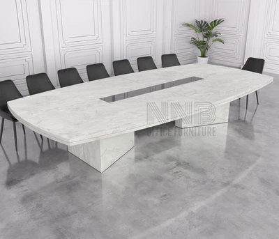 Стіл для переговорів Mister Loft Онікс 275*120 на 8-10 осіб Мармур Білий (57800003)