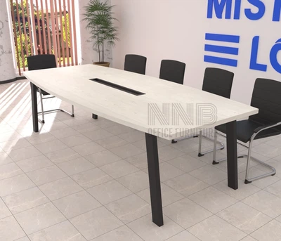Стіл для переговорів Mister Loft Адель 275*110 на 8-10 осіб Скандинавське Біле Дерево - Чорний (57710439)