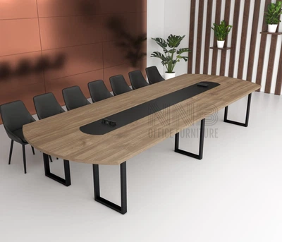 Стіл для переговорів Mister Loft Атлант Line 400*200 на 16-18 осіб Горіх Селект - Чорний (57780140)