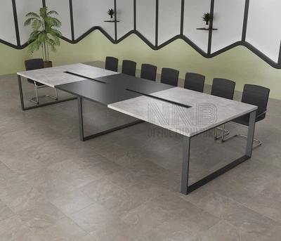 Стіл для переговорів Mister Loft Аскольд FL 500*130 на 16-18 осіб Бетон - Чорний (55810509)