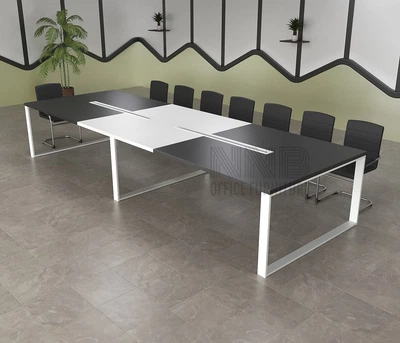 Стіл для переговорів Mister Loft Аскольд FL 450*110 на 14-16 осіб Чорний - Білий (55810374)
