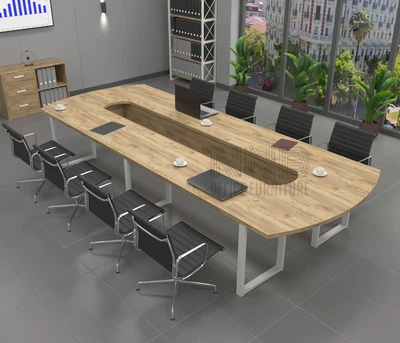 Стіл для переговорів Mister Loft Атлант 600*160 на 20-22 осіб Дуб Харбор Золотий - Білий (57720542)