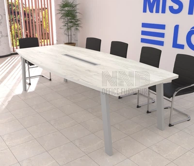 Стіл для переговорів Mister Loft Адель 250*140 на 8-10 осіб Дуб Крафт Білий - Сірий (57710243)