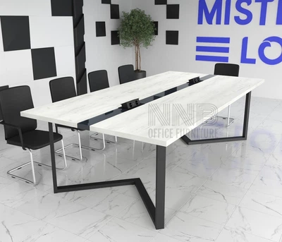 Стіл для переговорів Mister Loft Бруклін Glass Line 260*100 на 8-10 осіб Чорний - Чорний (55730277)