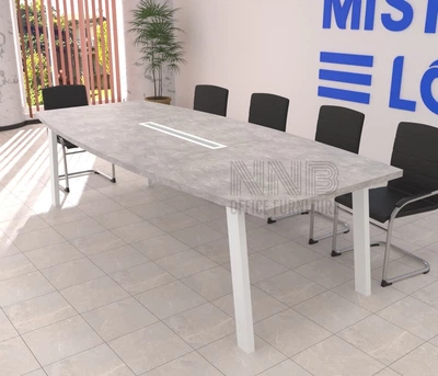 Стіл для переговорів Mister Loft Адель 275*120 на 8-10 осіб Бетон - Білий (57710446)