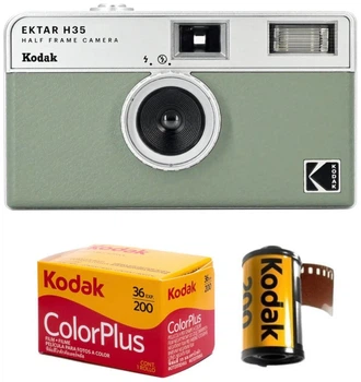 Набор с пленочным фотоаппаратом Kodak Ektar H35 Half Frame Camera H35 зеленый / пленка Kodak Color Plus