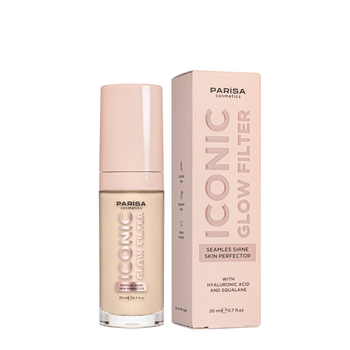 Тональная основа с эффектом сияния Parisa Cosmetics 20 мл, 601 Porcelain glow Фарфоровая