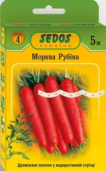 Насіння на стрічці Морква Рубіна, 5 м, Sedos