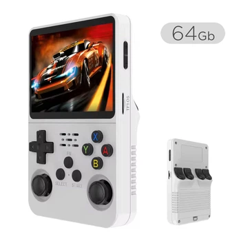 Портативная игровая консоль Intex Data Frog R36S Retro Handheld Game Console 64Gb, White