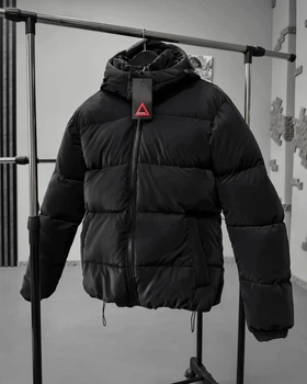Пухова чоловіча куртка Puffer Coat L Чорний (RM0203)