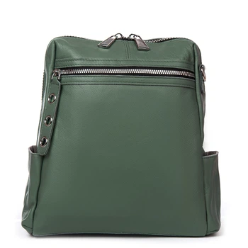 Женский рюкзак из натуральной мягкой кожи Alex Rai PR-230829-38001 зеленый