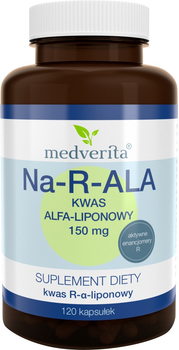 Suplement diety Medverita Na-R-ALA Kwas Alfa-liponowy 150 mg 120 kapsułek (5905669084512)