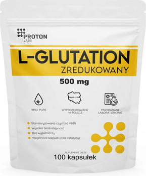 Suplement diety Proton Labs L-glutation zredukowany 500 mg 100 kapsułek (5904209824786)