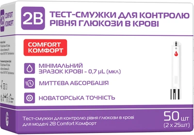 Тест-полоски Tai Doc Technology Corpor 2В COMFORT (50 шт) (7640162326025)
