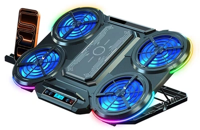 Охолоджуюча підставка для ноутбука Dyxon MEGAFREEZE 19 Gaming Pro Semiconductor RGB Black (DXNMGFGPS19B)
