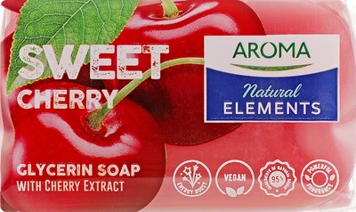 Туалетне мило "Солодка вишня" - Aroma Natural Elements Toilet Soap Sweet Cherry 100g (628299-28800872)