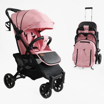 Детская прогулочная Коляска JOY "Livvi" (LV-06341) розовая, футкавер, подстаканник, телескопическая ручка