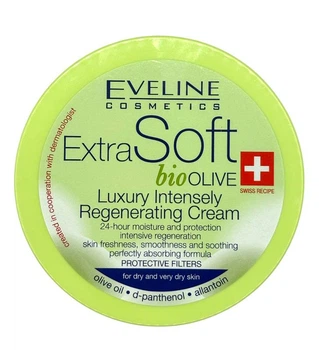 Крем ексклюзивний інтенсивно відновлюючий EXTRA SOFT bio ОЛИВКИ банка Евелін 200 мл. 8105