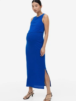 Платье для беременных длинное летнее женское H&M A112-1116457 S Синее (hm08781937805_KAY2000001631492)