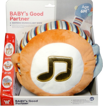 Іграшка для малюків Swede Плюшевий барабан зі світлом та музикою (5902496201983)